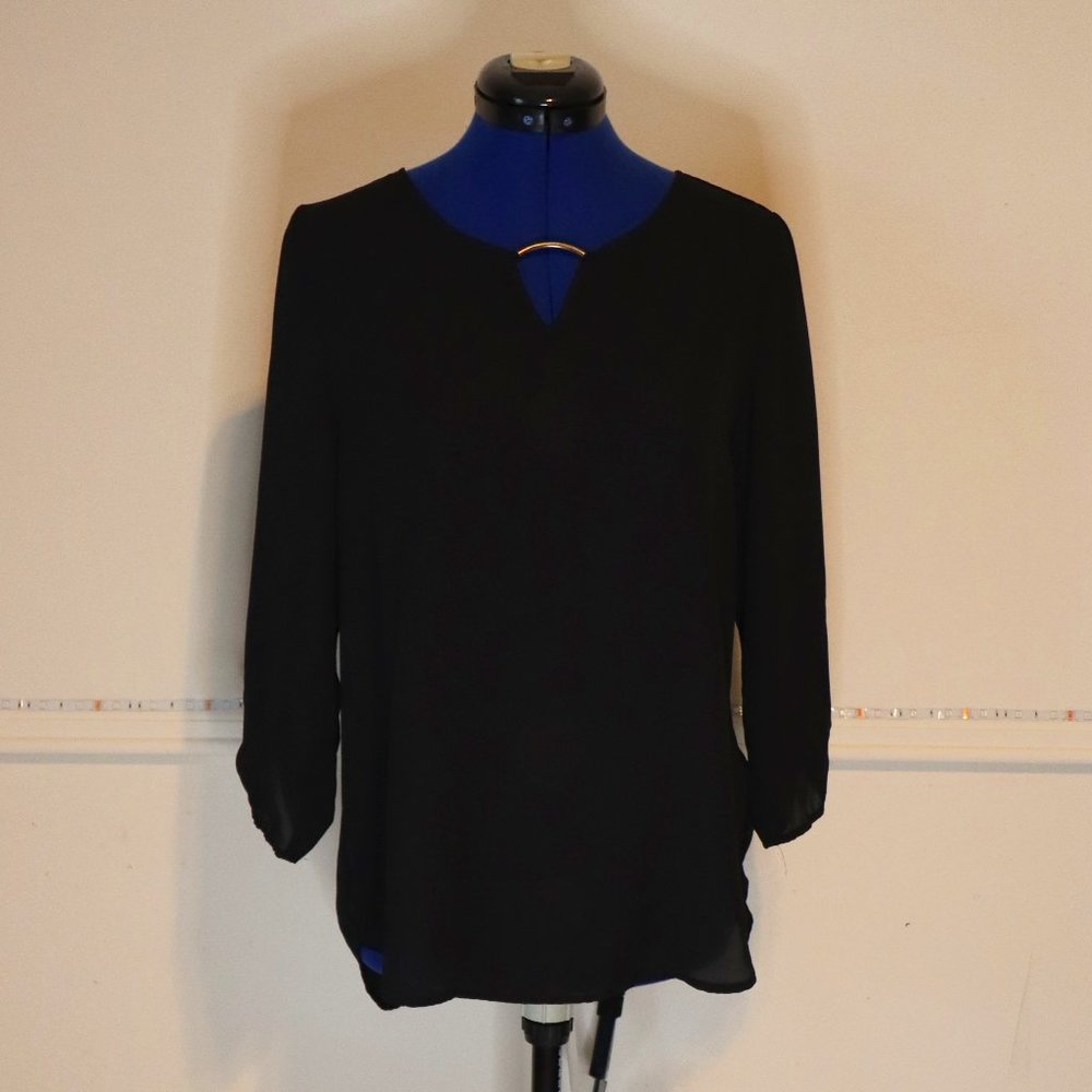 Wishful Park sheer black blouse